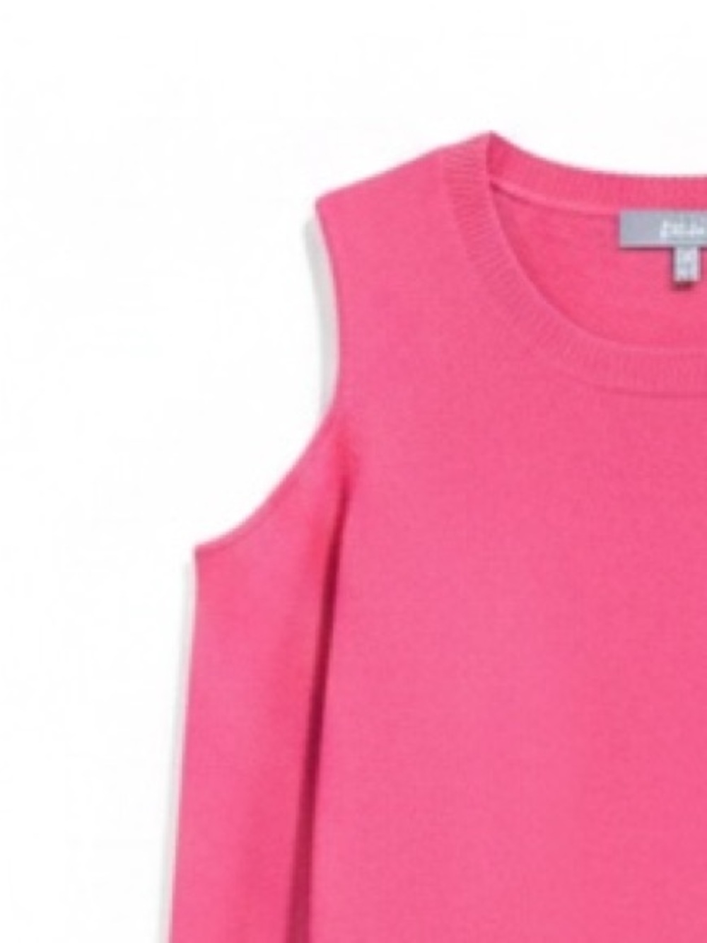 Marled Cashmere Cold Shoulder Long Sleeve Sweater Pink Thumbholes Size XS - Picture 4 of 9
